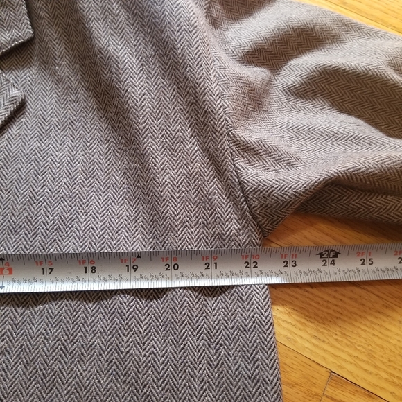 Norton & Co. Womens Open Front Med Herringbone Blazer Brown w/pockets USA Wool - Picture 8 of 11